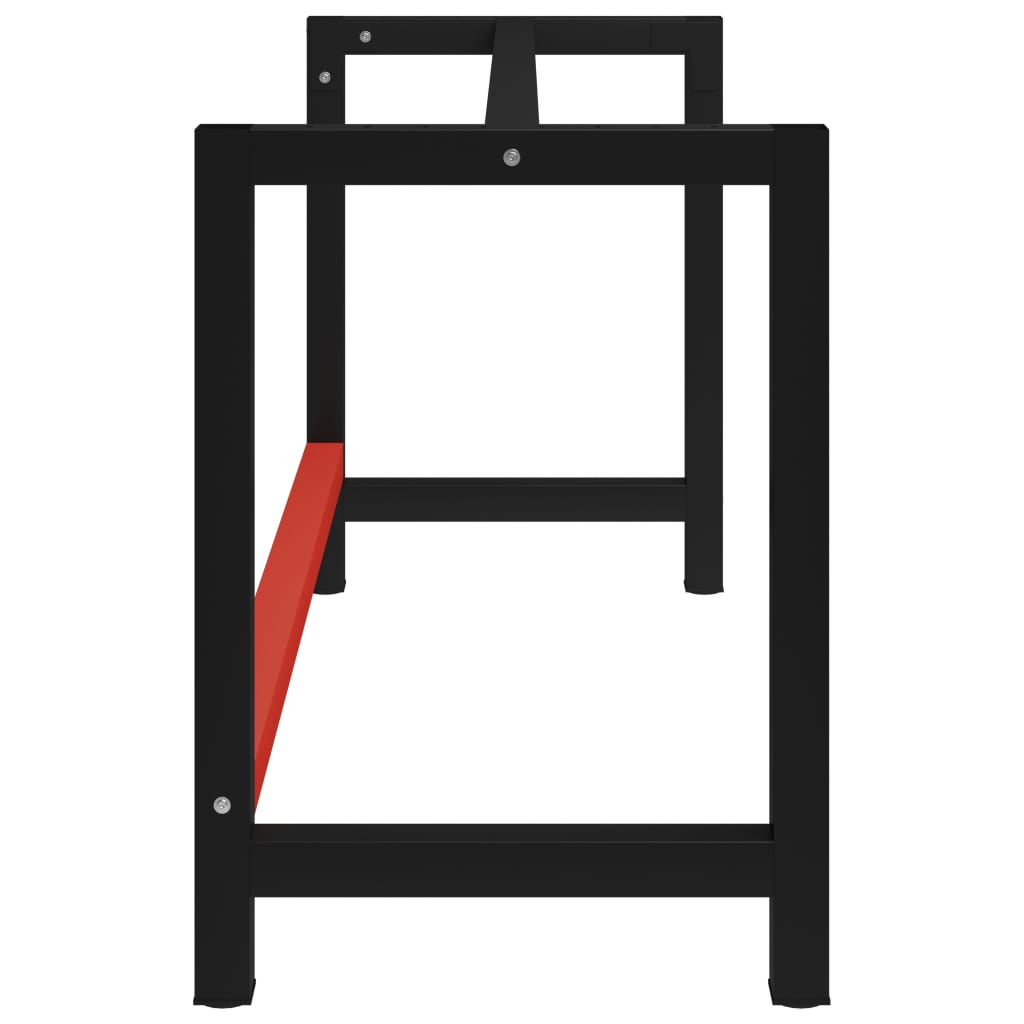 Work Bench Frame Metal 150x57x79 cm Black and Red