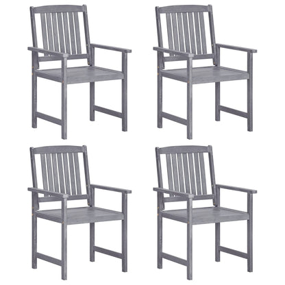 Garden Chairs 4 pcs Solid Acacia Wood Grey