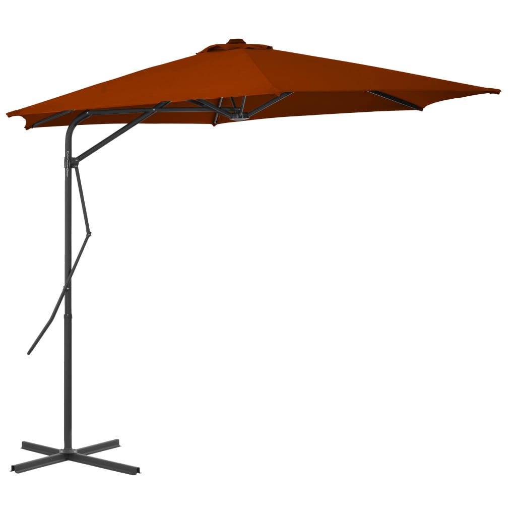 Garden Parasol with Steel Pole Terracotta 300x230 cm