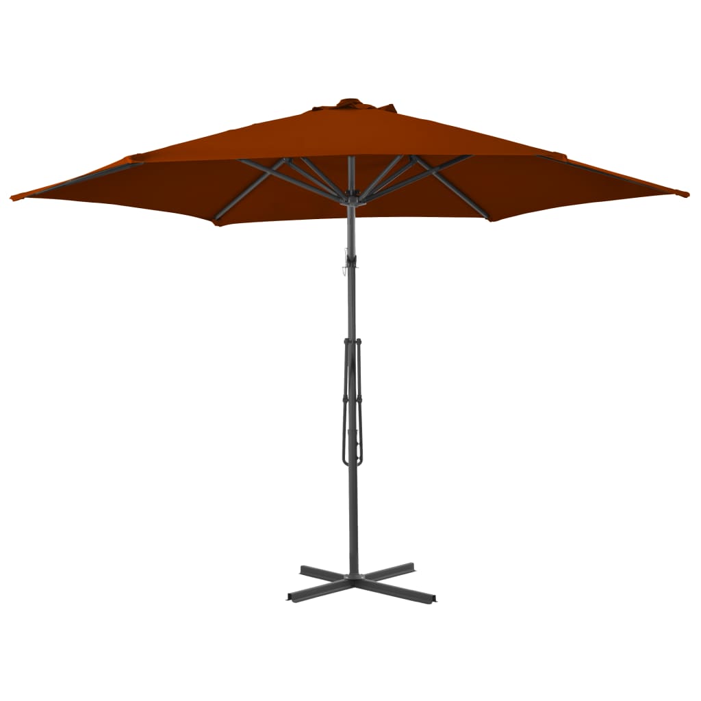 Garden Parasol with Steel Pole Terracotta 300x230 cm