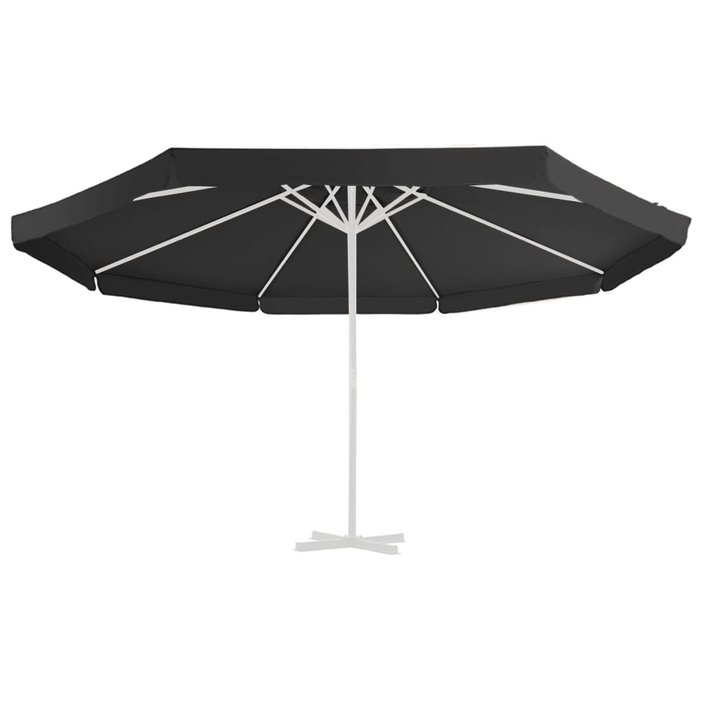 Replacement Fabric for Outdoor Parasol Black 500 cm