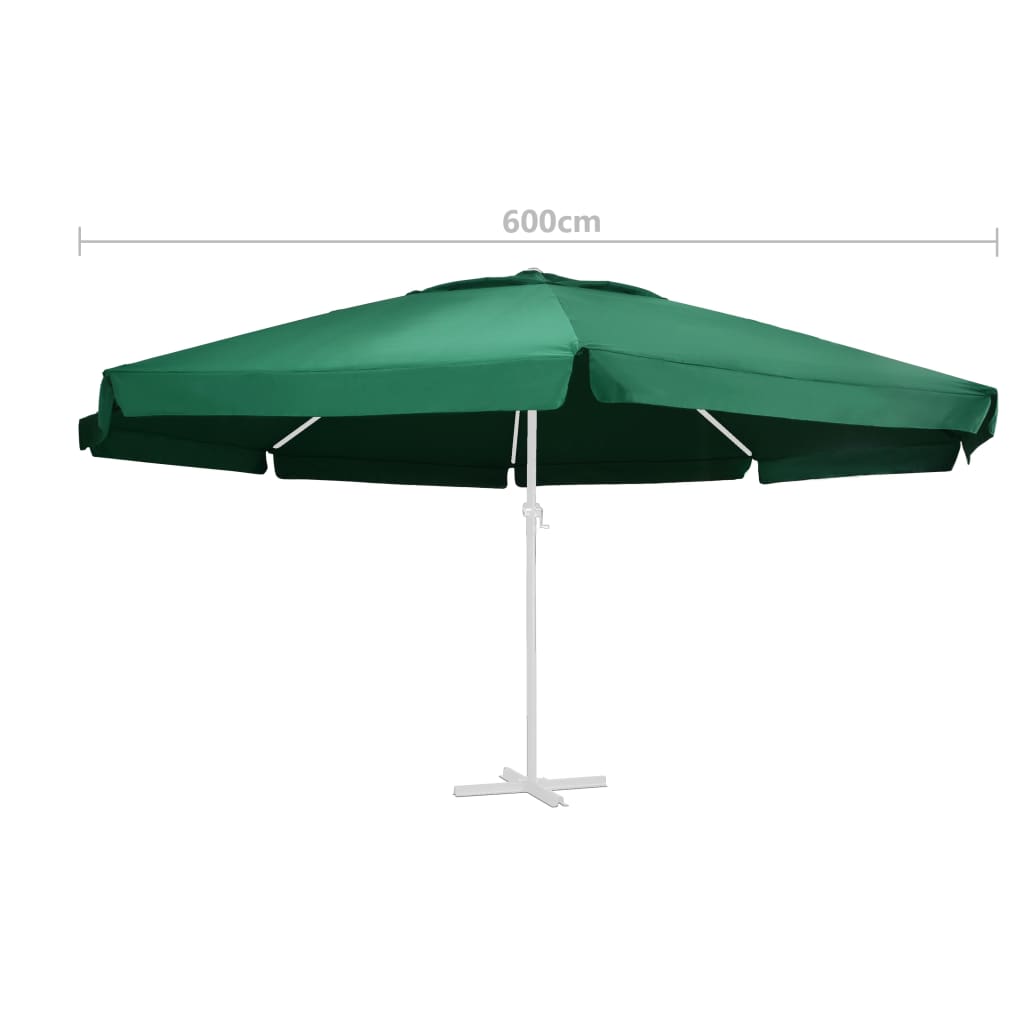 Replacement Fabric for Outdoor Parasol Green 600 cm