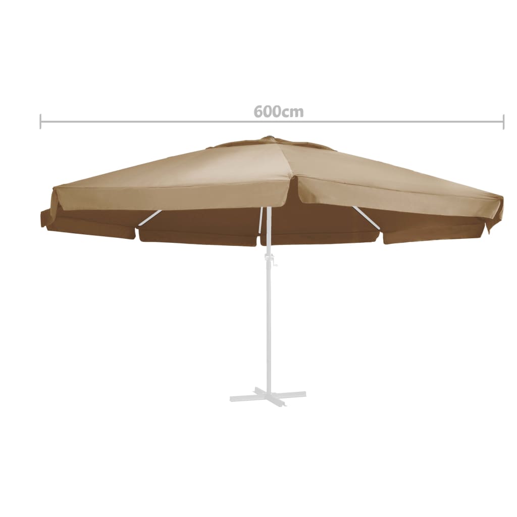 Replacement Fabric for Outdoor Parasol Taupe 600 cm