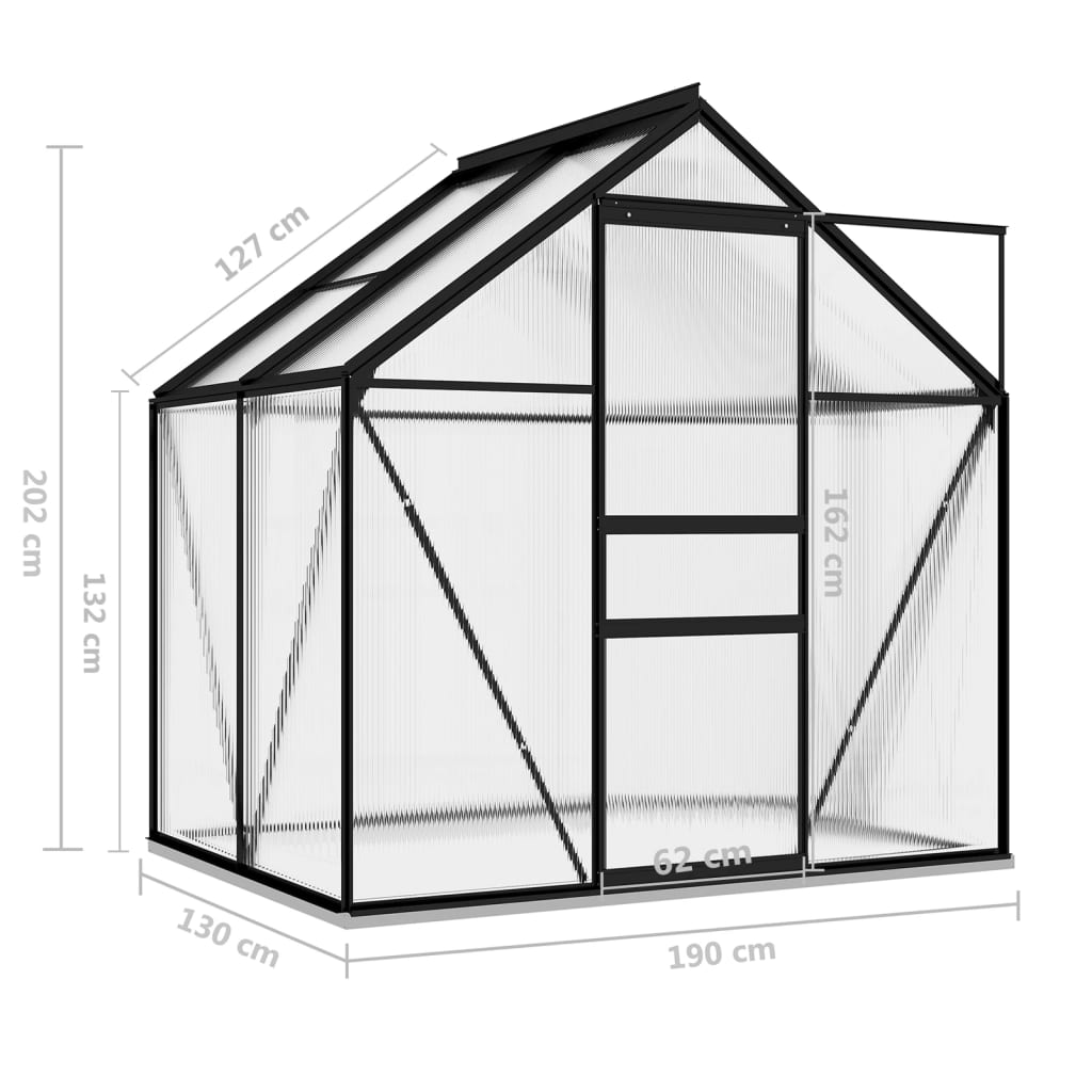 Greenhouse Anthracite Aluminium 2.47 m²