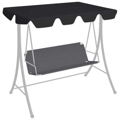 Replacement Canopy for Garden Swing Black 188/168x145/110 cm