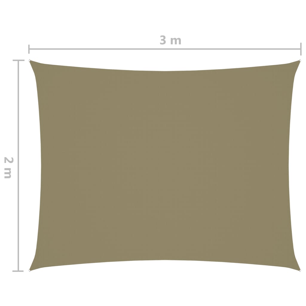 Sunshade Sail Oxford Fabric Rectangular 2x3 m Beige