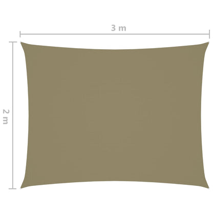 Sunshade Sail Oxford Fabric Rectangular 2x3 m Beige