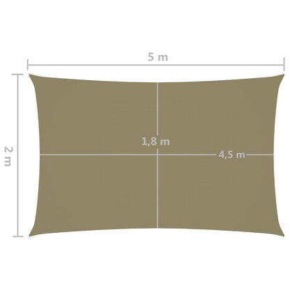 Sunshade Sail Oxford Fabric Rectangular 2x5 m Beige