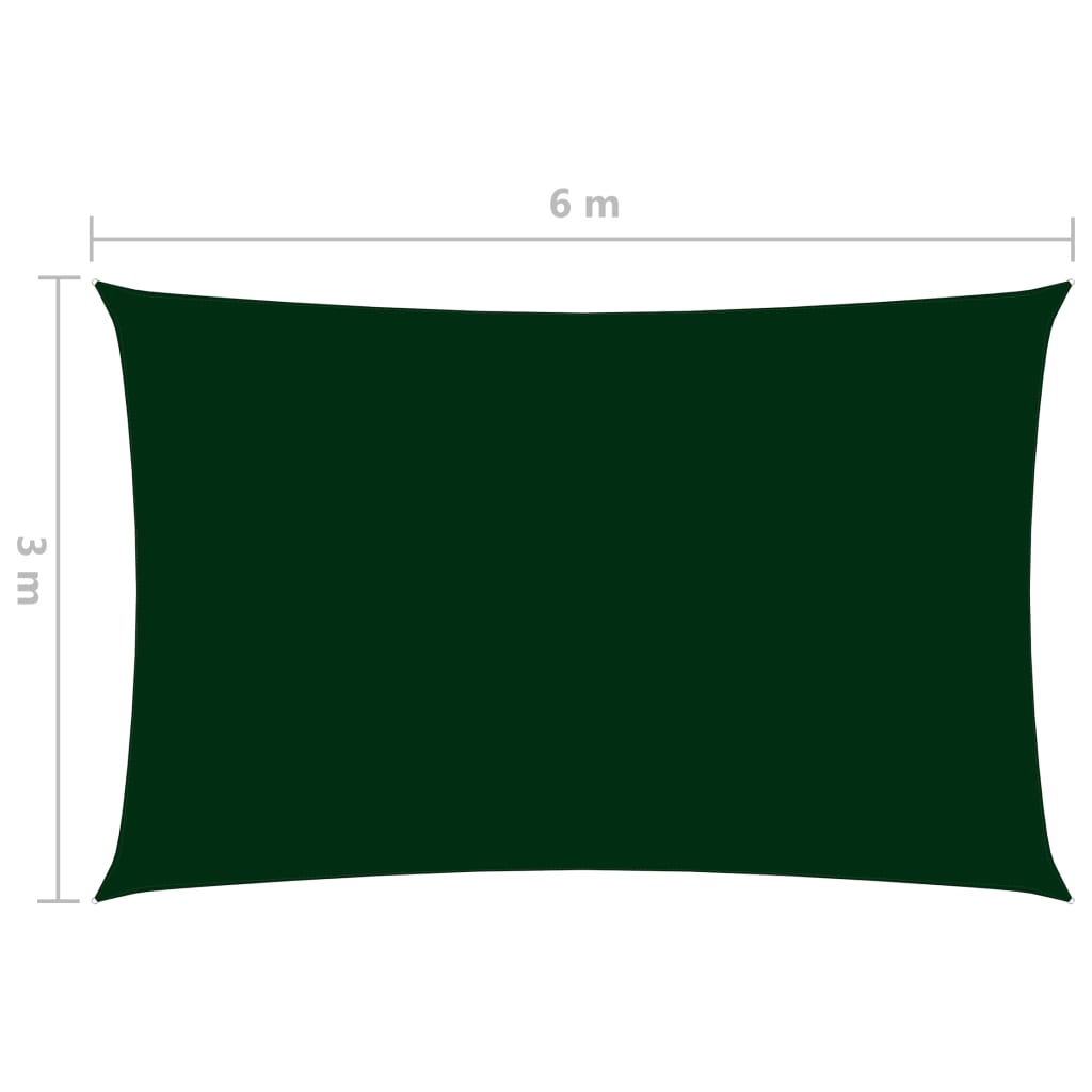 Sunshade Sail Oxford Fabric Rectangular 3x6 m Dark Green