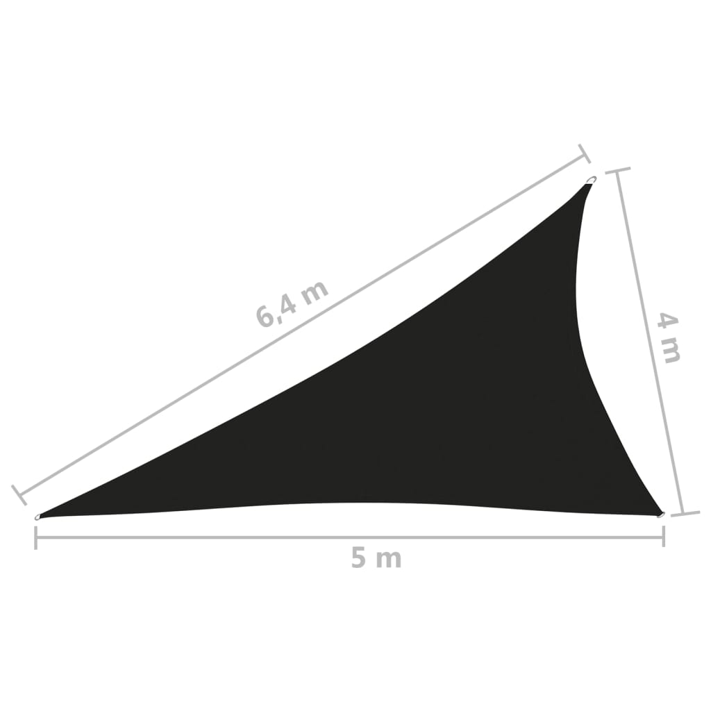 Sunshade Sail Oxford Fabric Triangular 4x5x6.4 m Black