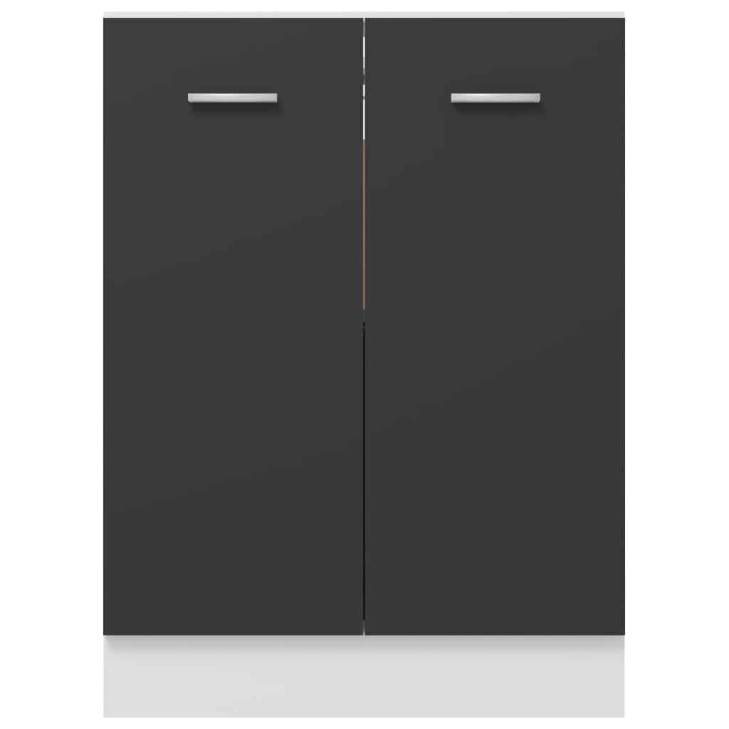 Bottom Cabinet Grey 60x46x81.5 cm Engineered Wood