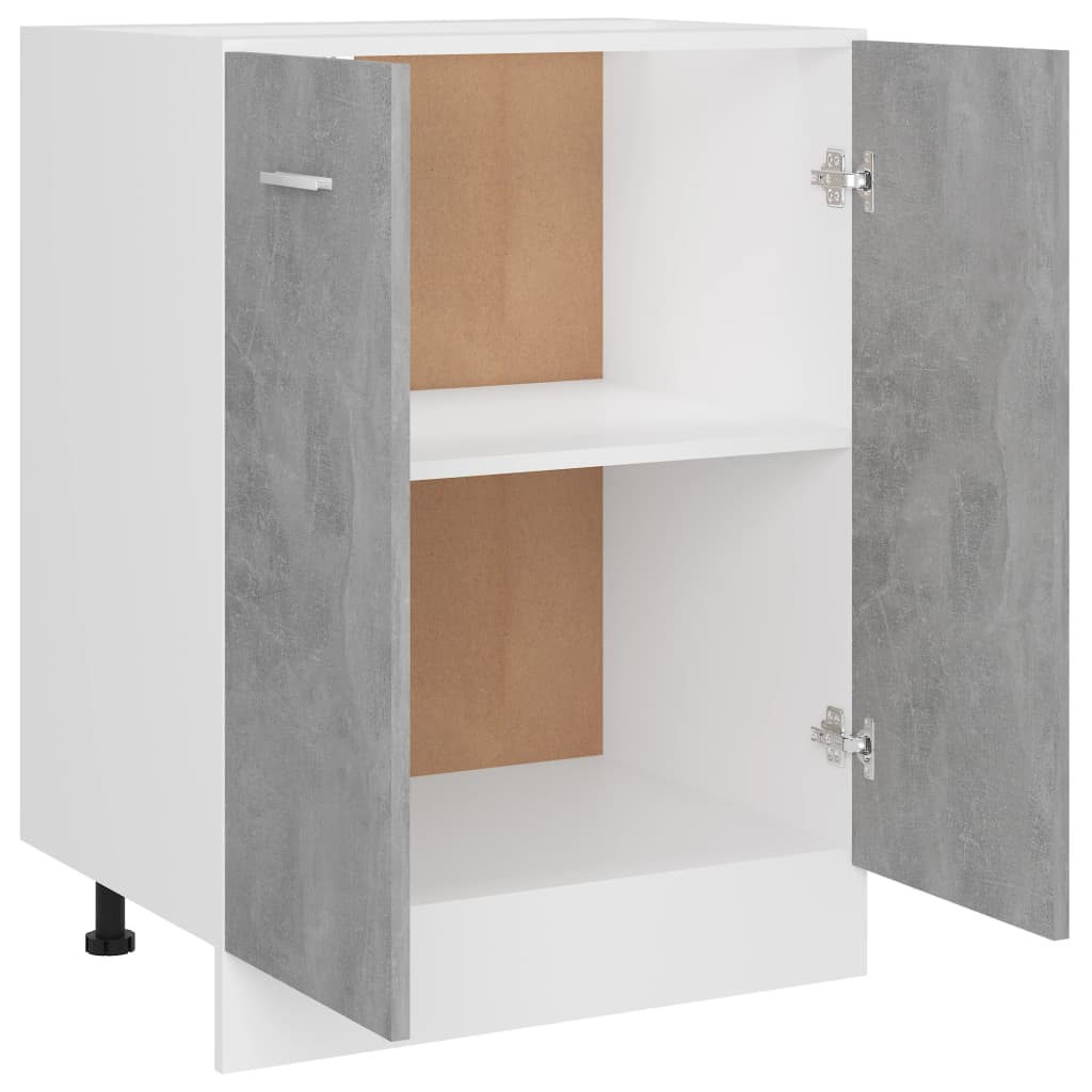 Bottom Cabinet Concrete Grey 60x46x81.5 cm Engineered Wood