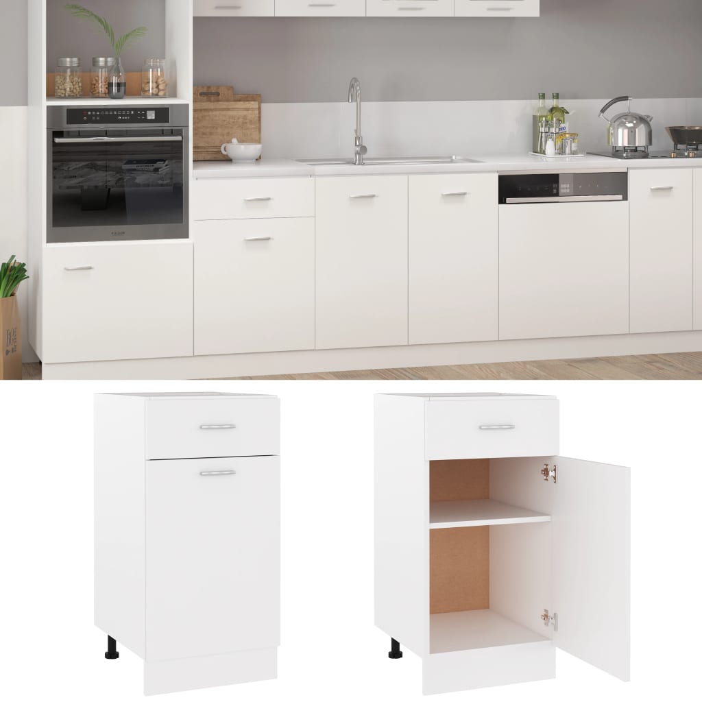 Drawer Bottom Cabinet White 40x46x81.5 cm Engineered Wood