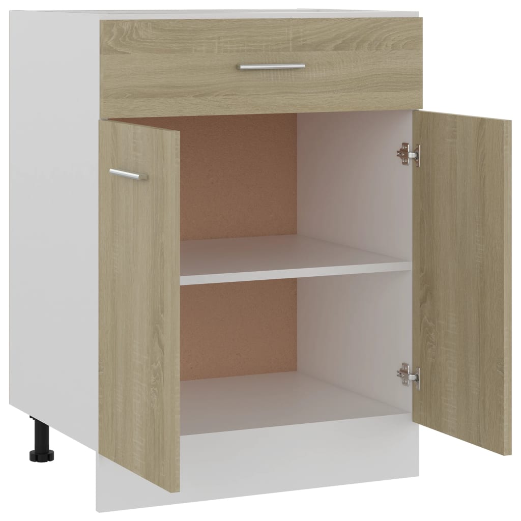 Drawer Bottom Cabinet Sonoma Oak 60x46x81.5 cm Engineered Wood