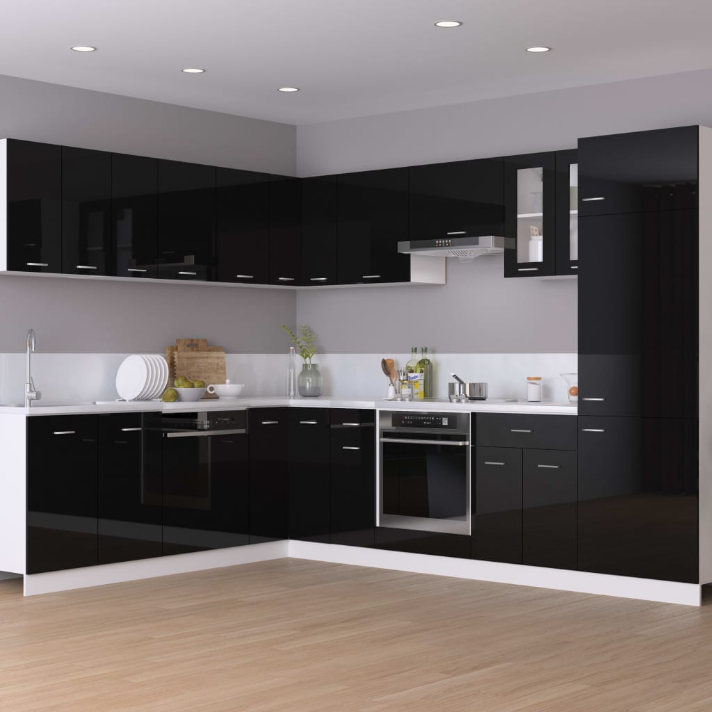 Hanging Cabinet High Gloss Black 29.5x31x60 cm Engineered Wood