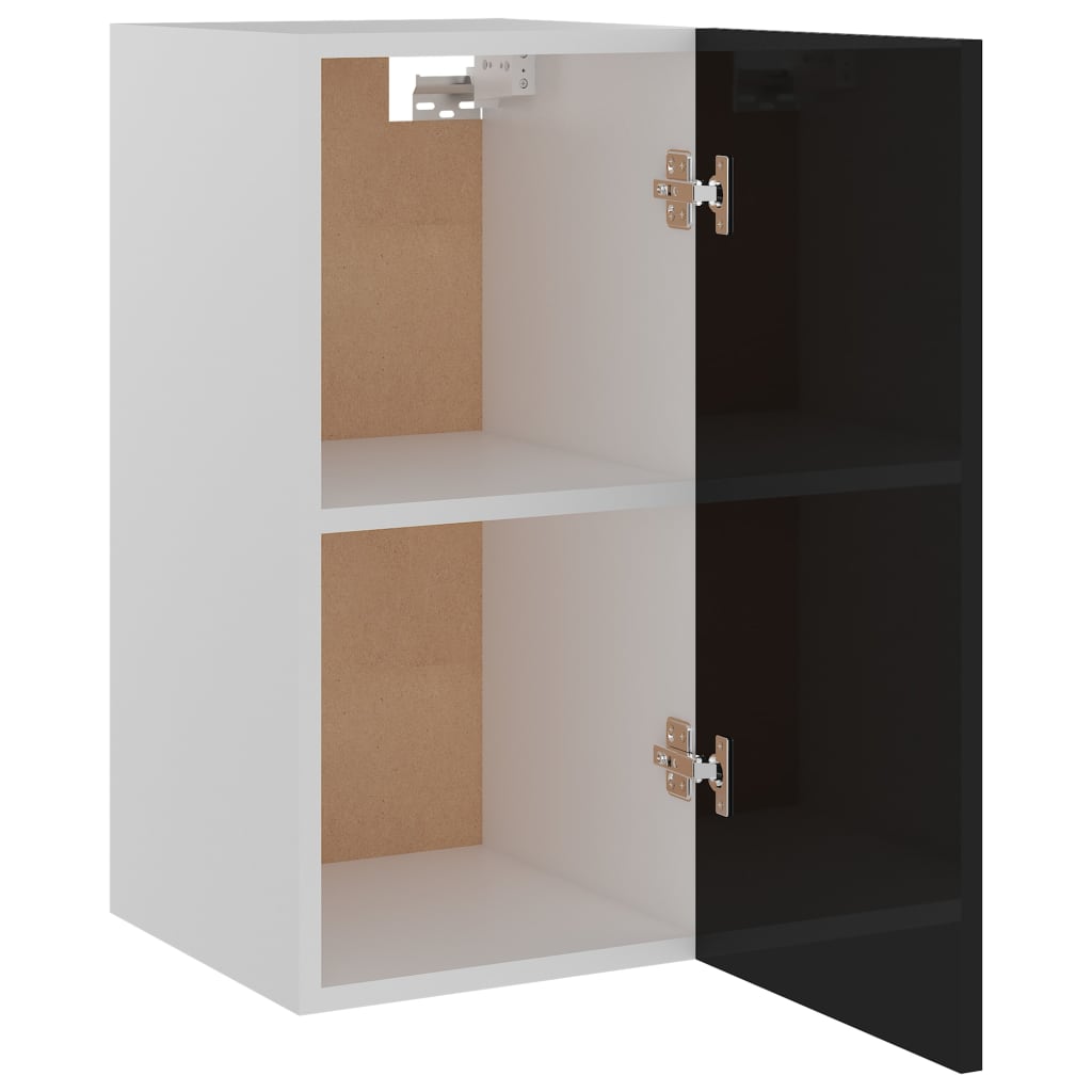 Hanging Cabinet High Gloss Black 29.5x31x60 cm Engineered Wood