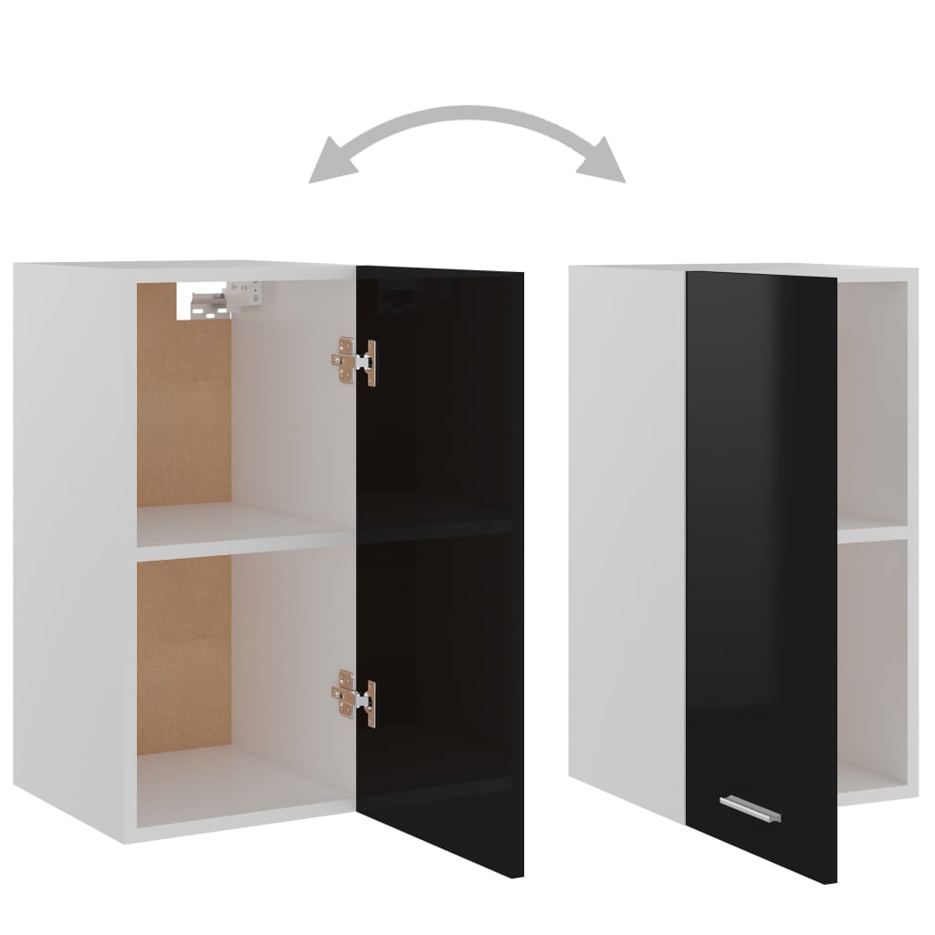 Hanging Cabinet High Gloss Black 29.5x31x60 cm Engineered Wood