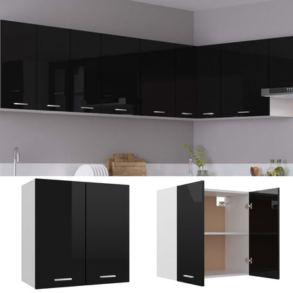 Hanging Cabinet High Gloss Black 60x31x60 cm Engineered Wood