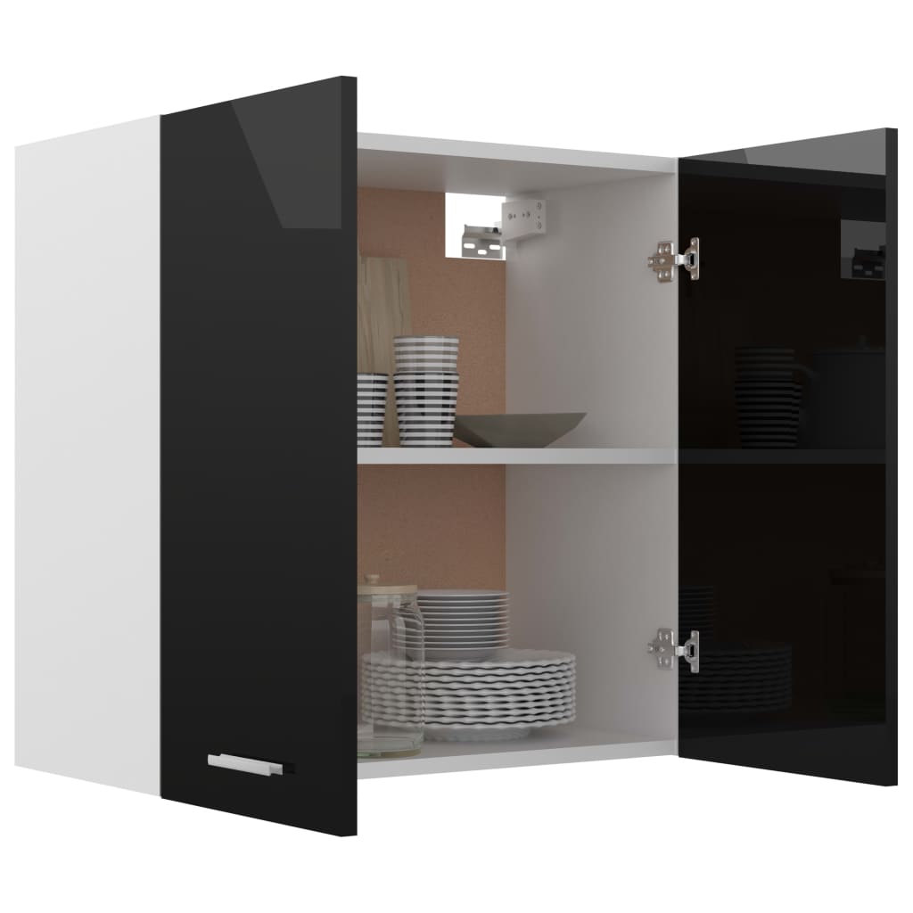 Hanging Cabinet High Gloss Black 60x31x60 cm Engineered Wood