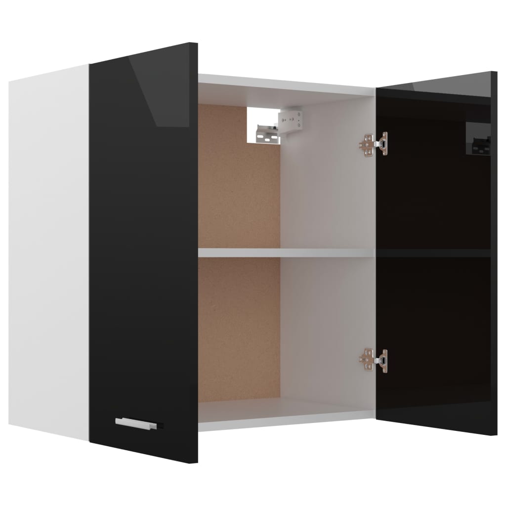 Hanging Cabinet High Gloss Black 60x31x60 cm Engineered Wood