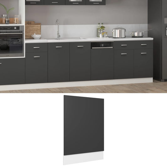 Dishwasher Panel Grey 45x3x67 cm Engineered Wood