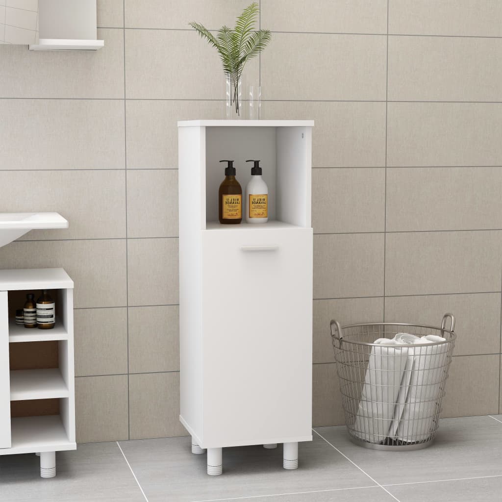 Bathroom Cabinet White 30x30x95 cm Engineered Wood