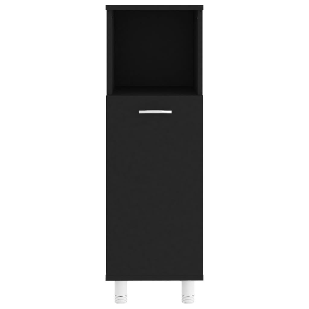 Bathroom Cabinet Black 30x30x95 cm Engineered Wood