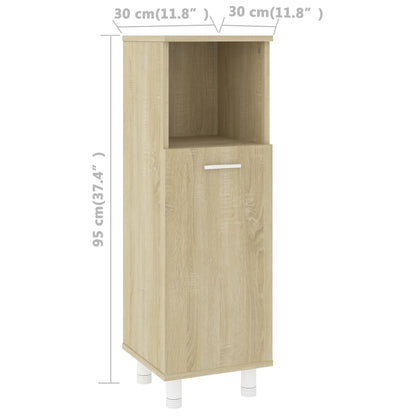 Bathroom Cabinet Sonoma Oak 30x30x95 cm Engineered Wood