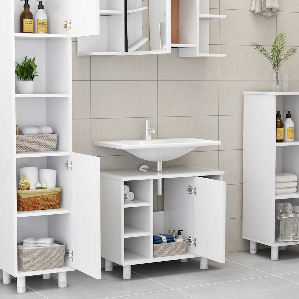 Bathroom Cabinet White 60x32x53.5 cm Engineered Wood