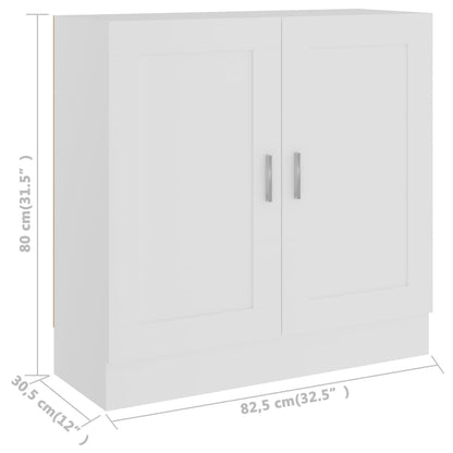 Book Cabinet White 82.5x30.5x80 cm Engineered Wood