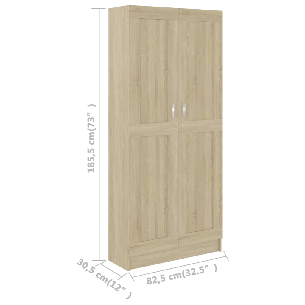 Book Cabinet Sonoma Oak 82.5x30.5x185.5 cm Engineered Wood