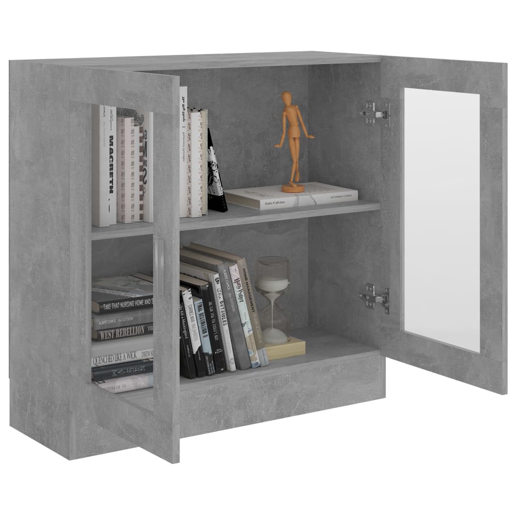 Vitrine Cabinet Concrete Grey 82.5x30.5x80 cm Engineered Wood