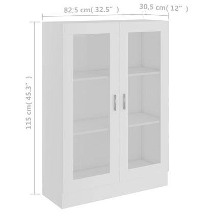 Vitrine Cabinet White 82.5x30.5x115 cm Engineered Wood