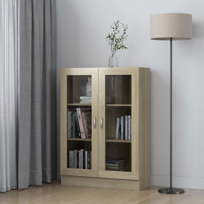 Vitrine Cabinet Sonoma Oak 82.5x30.5x115 cm Engineered Wood