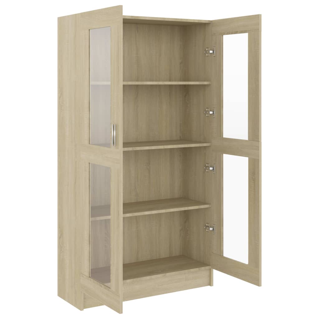 Vitrine Cabinet Sonoma Oak 82.5x30.5x150 cm Engineered Wood