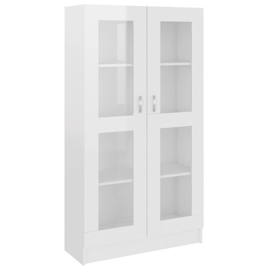 Vitrine Cabinet High Gloss White 82.5x30.5x150 cm Engineered Wood