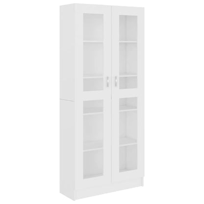 Vitrine Cabinet White 82.5x30.5x185.5 cm Engineered Wood