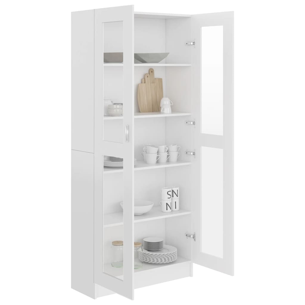 Vitrine Cabinet White 82.5x30.5x185.5 cm Engineered Wood