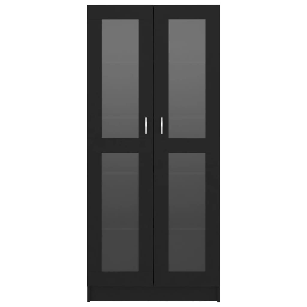 Vitrine Cabinet Black 82.5x30.5x185.5 cm Engineered Wood