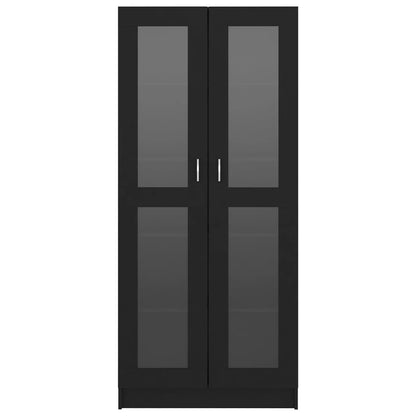 Vitrine Cabinet Black 82.5x30.5x185.5 cm Engineered Wood