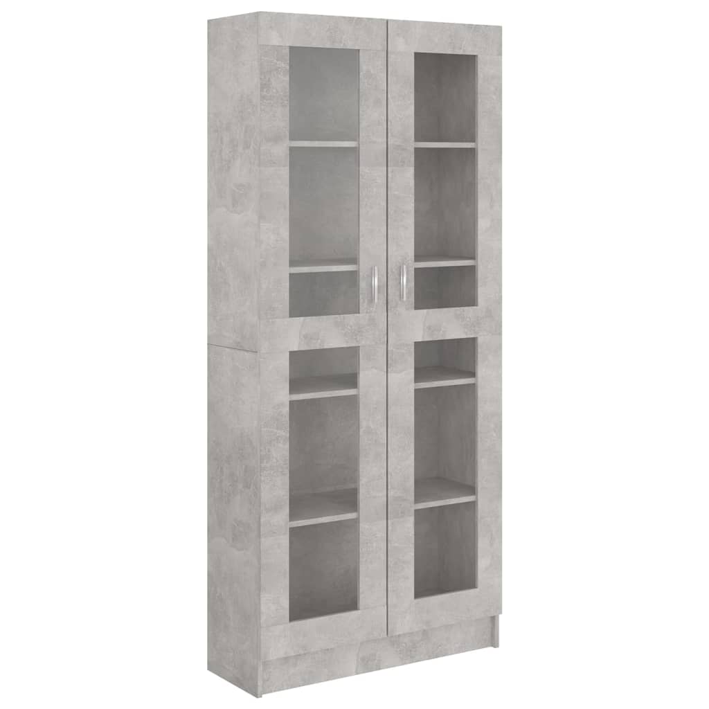 Vitrine Cabinet Concrete Grey 82.5x30.5x185.5 cm Engineered Wood