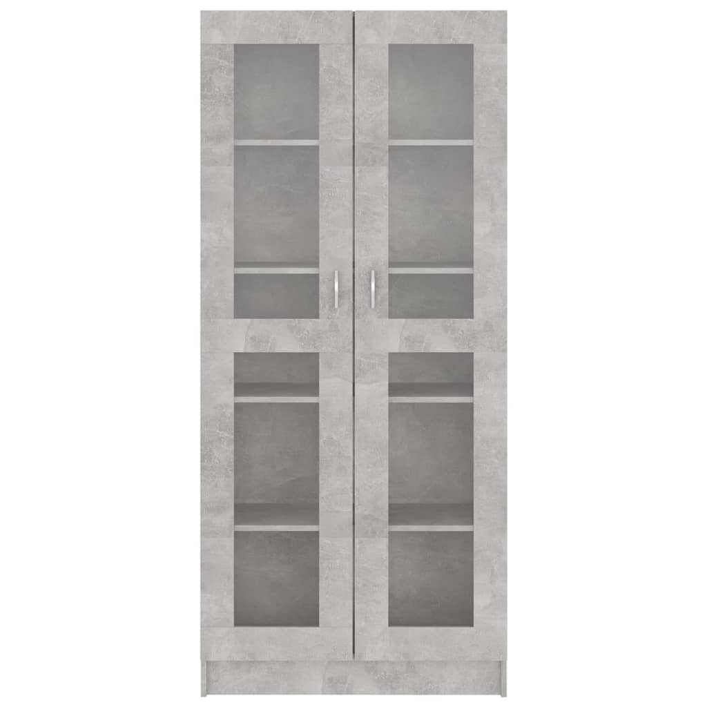 Vitrine Cabinet Concrete Grey 82.5x30.5x185.5 cm Engineered Wood