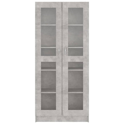 Vitrine Cabinet Concrete Grey 82.5x30.5x185.5 cm Engineered Wood