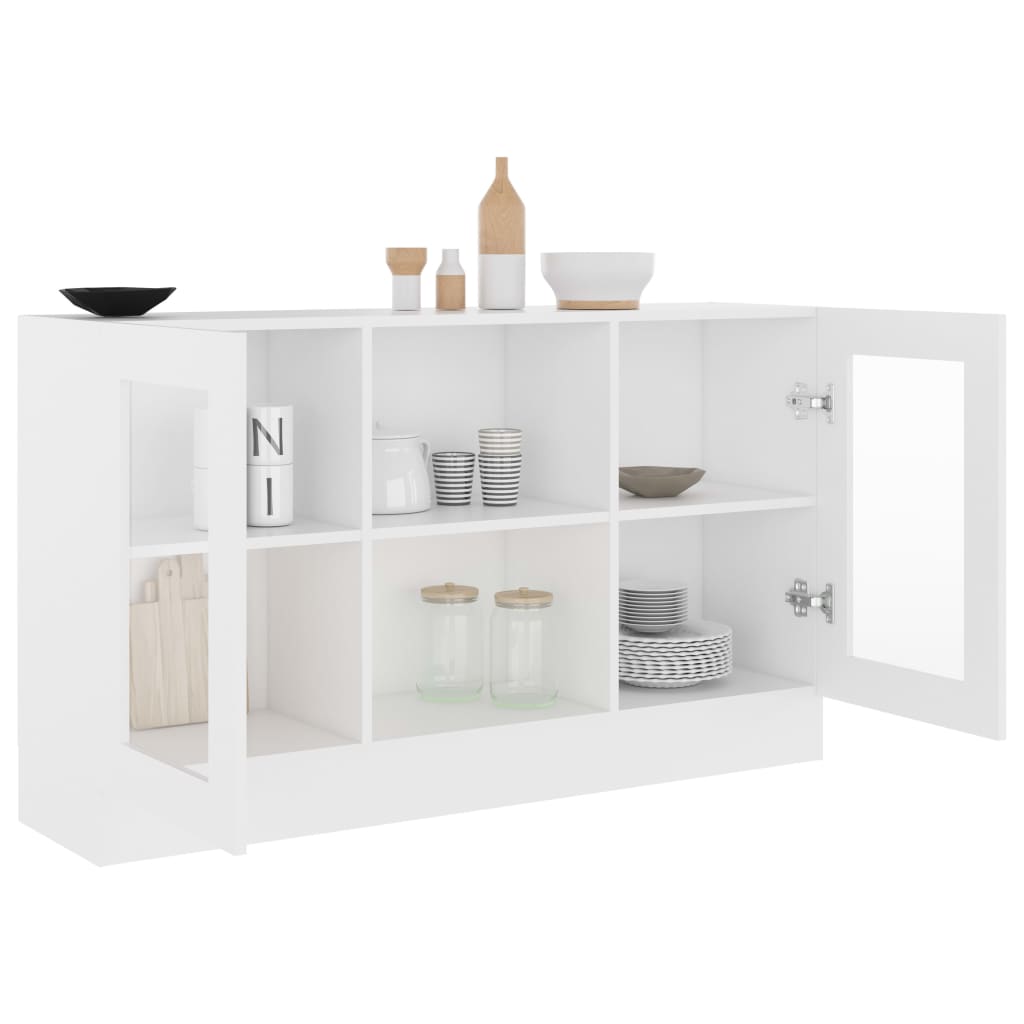 Vitrine Cabinet White 120x30.5x70 cm Engineered Wood