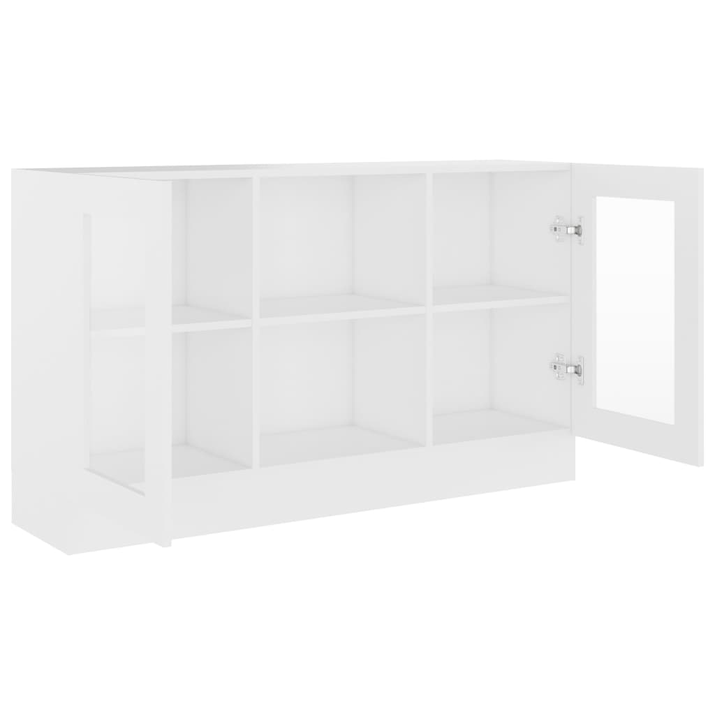 Vitrine Cabinet White 120x30.5x70 cm Engineered Wood