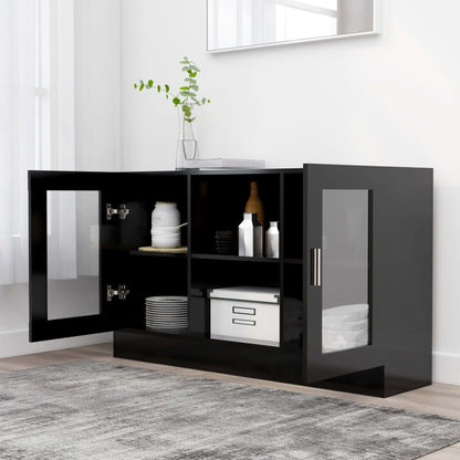 Vitrine Cabinet Black 120x30.5x70 cm Engineered Wood