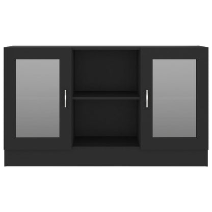 Vitrine Cabinet Black 120x30.5x70 cm Engineered Wood