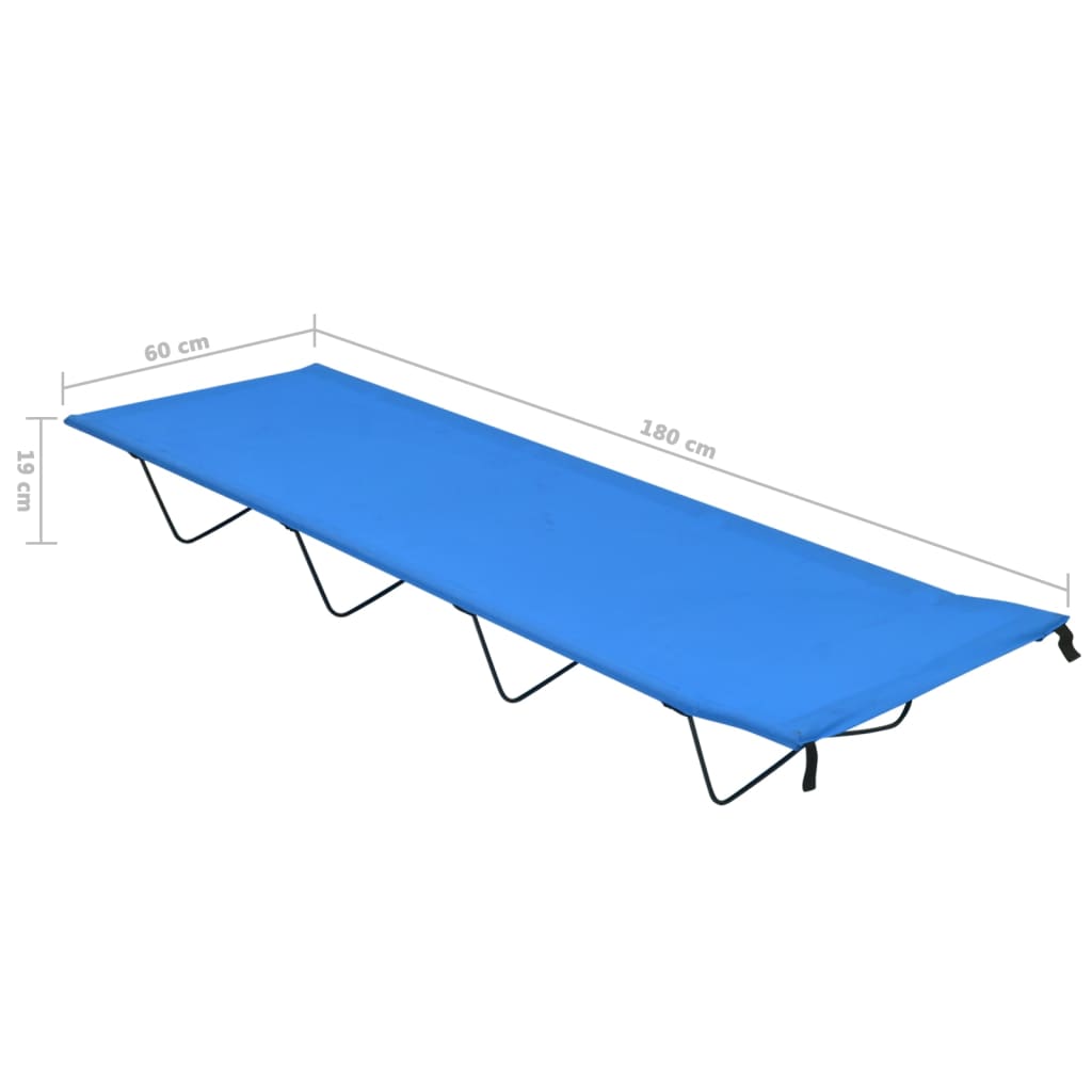 Camping Bed 180x60x19 cm Oxford Fabric and Steel Blue