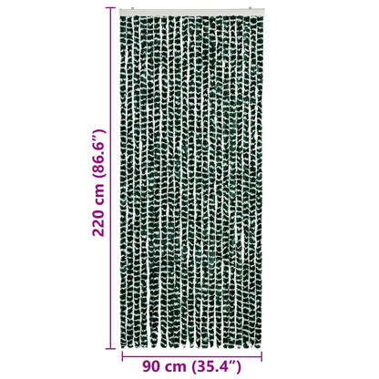 Insect Curtain Green and White 90x220 cm Chenille