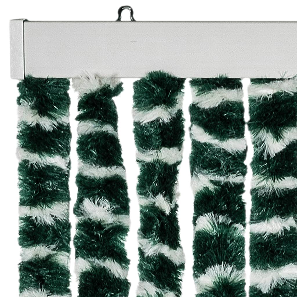 Insect Curtain Green and White 100x220 cm Chenille